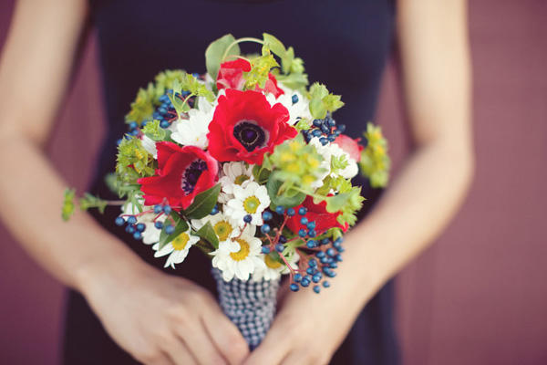 red white and blue wedding bouquets