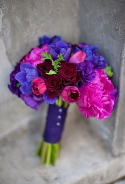 wedding brown blue and purple